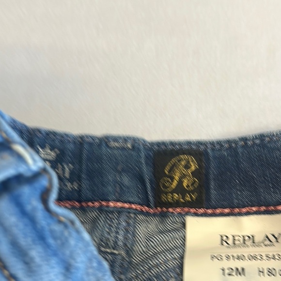 Replay Blue Distressed Cropped Jeans - Picture 3 of 8